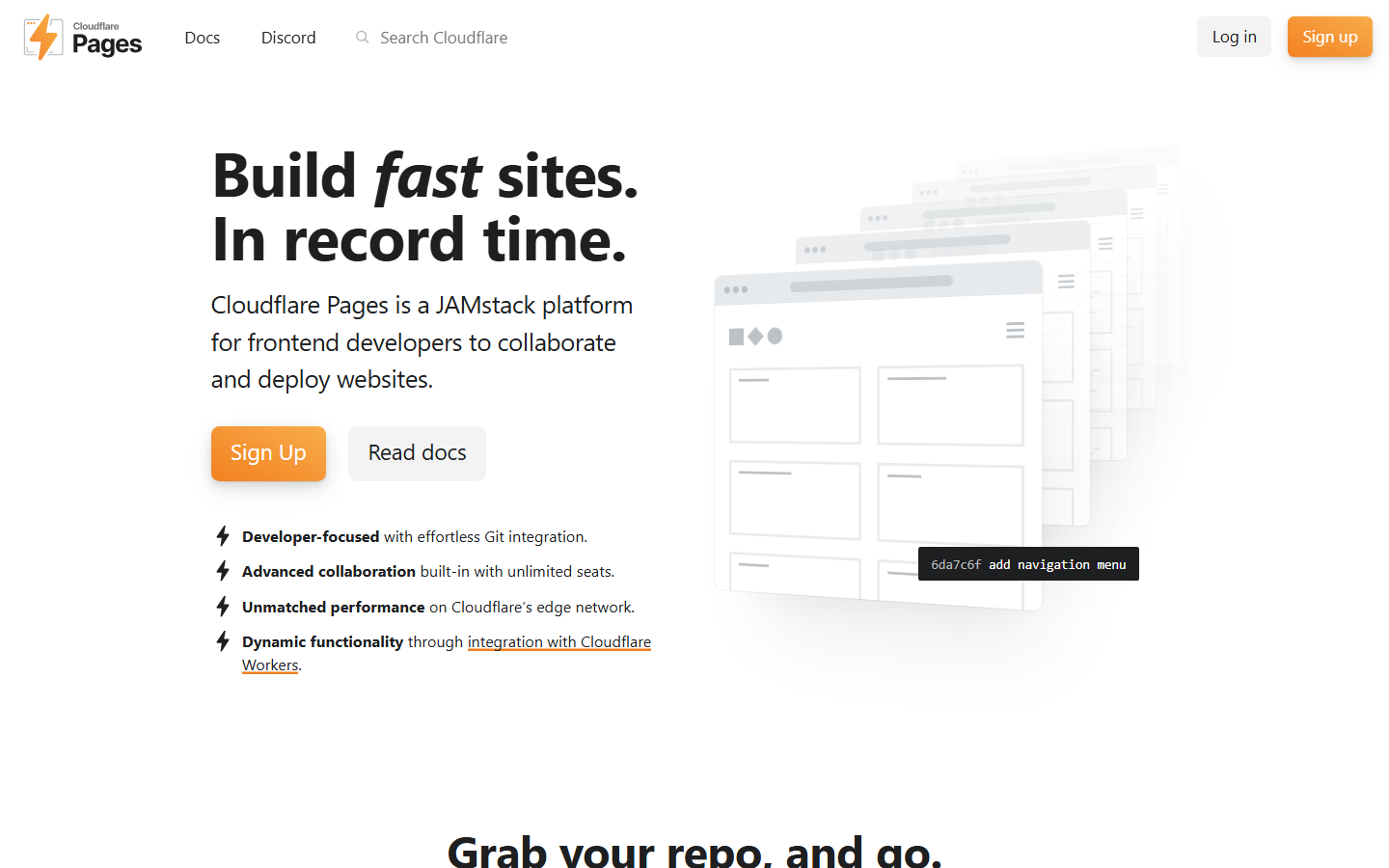 Cloudflare Pages 产品页